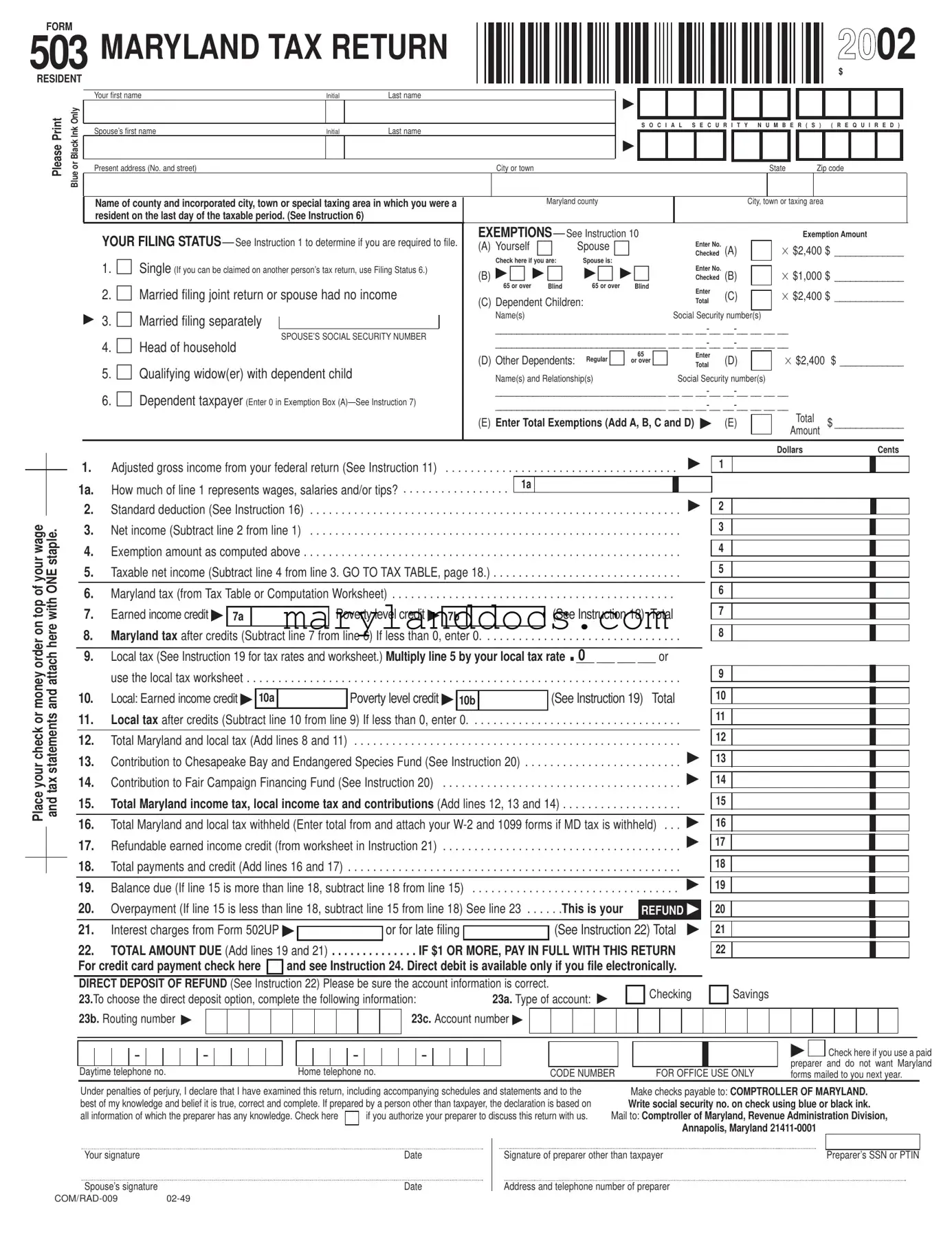 Fill a Valid Maryland 503 Template