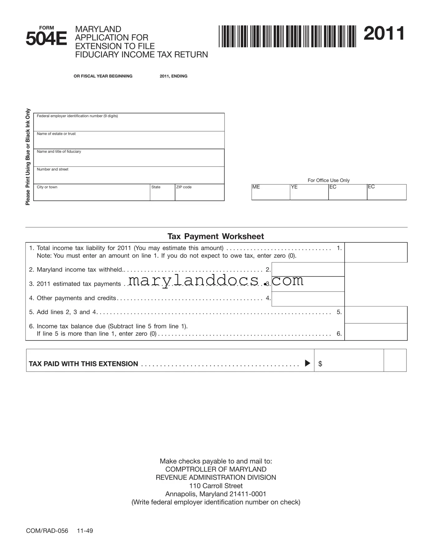 Fill a Valid Maryland 504E Template