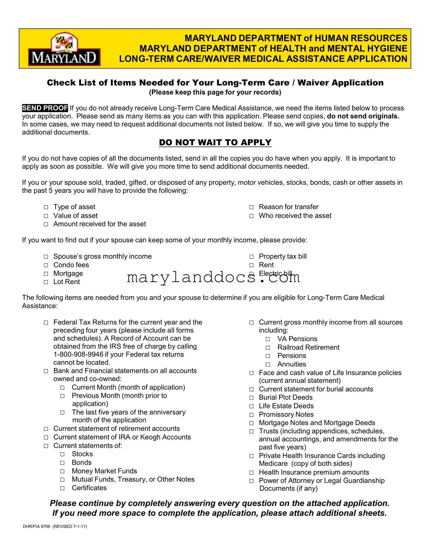 Fill a Valid Maryland Dhr Template