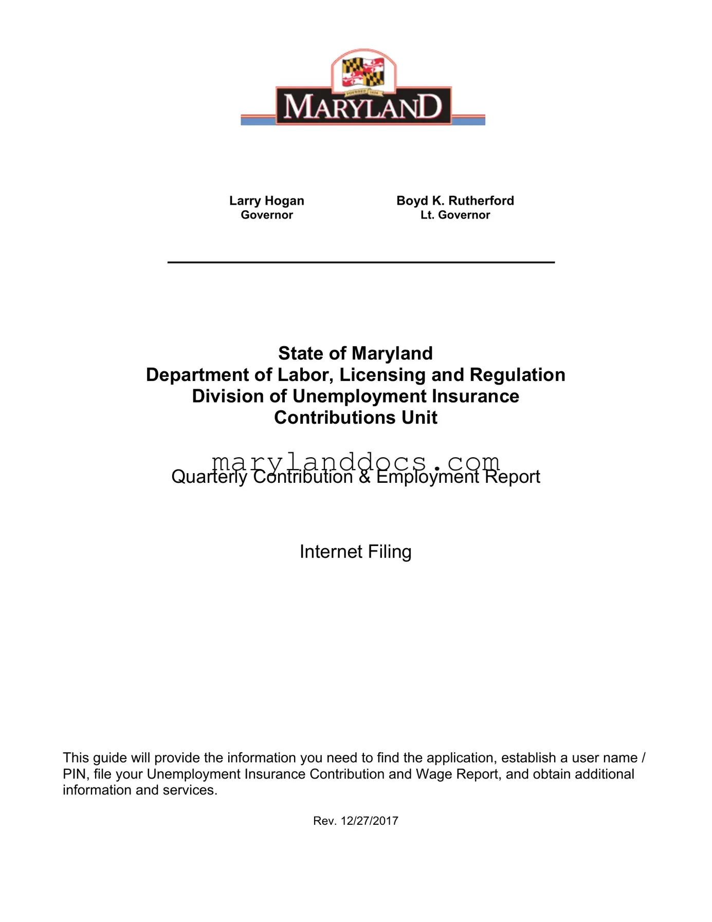 Fill a Valid Maryland Quarterly Contribution Report Template