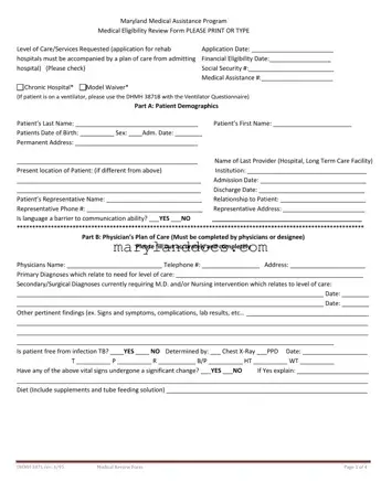 Fill a Valid 3871 Maryland Medicaid Template