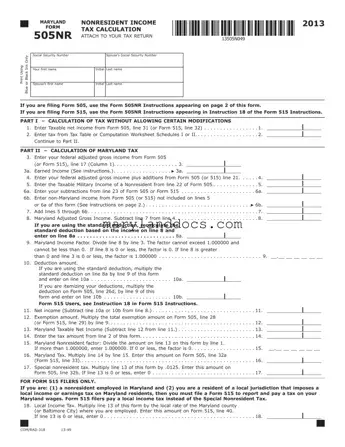 Fill a Valid Maryland 505Nr Template