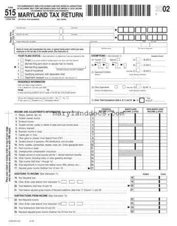 Fill a Valid Maryland 515 Template