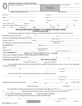 Fill a Valid Maryland Dc Cr 044 Template
