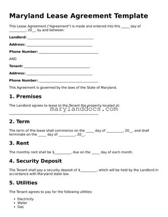 Valid Lease Agreement Document for Maryland State