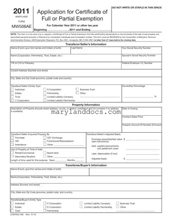 Fill a Valid Maryland Mw506Ae Template